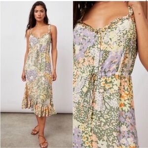 Rails Adalyn Gardenia Floral Multicolor Midi Dress Size Large